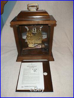 Hamilton Mantel Clock 8 Day Key Wound Westminster Chime Wheatland Model NICE