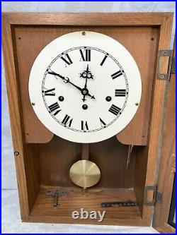 Hamilton Oak Wall Regulator Clock Westminster Chimes Running