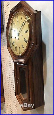 Hamilton Oakdale Westminster Chime Drop Octagon Schoolhouse German Wall Clock