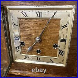 Handsome Art Deco German Haller Oak Westminster Chime Mantle Clock