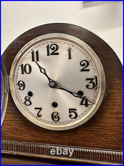 Handsome Art Deco German Haller Oak Westminster Chime Mantle Clock