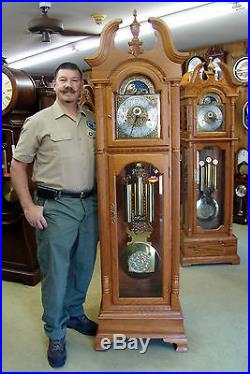 Hermle 41376 Solid OAK Grandfather Clock German Triple Chime Floor 85.5 Tall