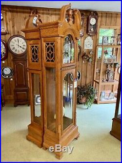 Hermle 41376 Solid OAK Grandfather Clock German Triple Chime Floor 85.5 Tall