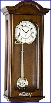 Hermle Brooke 70815-Q90341 Walnut Finish Regulator Wall Clock Westminster Chimes