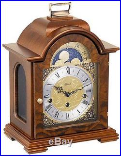 Hermle Debden 22864-070340 Walnut Keywound Mantel Clock with Westminster Chimes