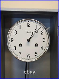 Hermle Gavin Comtemporary Wall Clock in Silver Finish Key Wind 71003-L10141