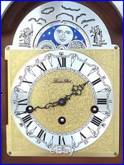 Hermle London Clock Co Walnut Westminster Chime + Moonphase Mantle Bracket Clock
