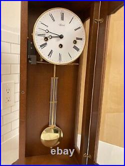 Hermle Loricron 8170K Antique Walnut Keywound Westminster Chime Clock