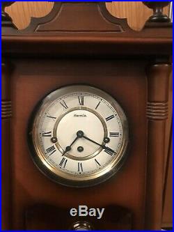 Hermle Mechanical Regulator Wall Clock Walnut Westminster Chime Used