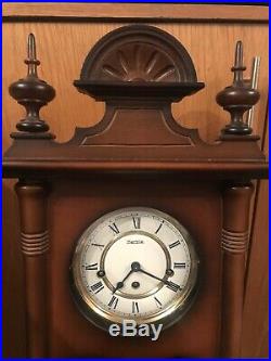 Hermle Mechanical Regulator Wall Clock Walnut Westminster Chime Used