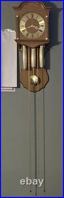 Hermle Mechanical Westminster Chime Wall Clock Pendulum Wood Roman Numerals