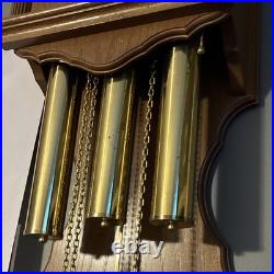 Hermle Mechanical Westminster Chime Wall Clock Pendulum Wood Roman Numerals