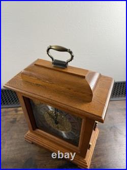 Hermle Shenandoah Mantel Clock Oak Wood Quartz Westminster Chime Germany Works