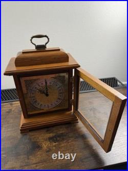 Hermle Shenandoah Mantel Clock Oak Wood Quartz Westminster Chime Germany Works