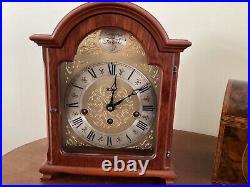 Hermle Westminster Chime Mantel Clock in walnut vgc (Recently Serviced) 8 day