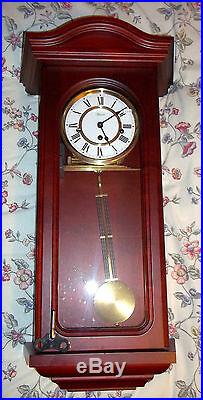 Hermle Westminster Chime Wall Clock With Glazed Sides In Mahogany Finish