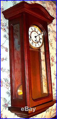 Hermle Westminster Chime Wall Clock With Glazed Sides In Mahogany Finish