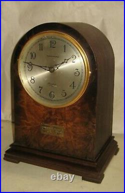 Herschede Cincinnati Round Top Westminster Chime Electric Mantel Clock Working