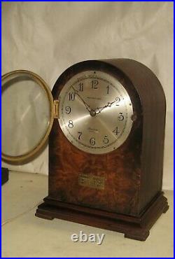 Herschede Cincinnati Round Top Westminster Chime Electric Mantel Clock Working