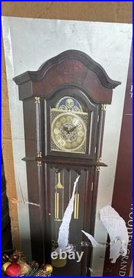 Home Trends Full-Size Wooden Grandfather Clock Cherry Finish Westminster Chime