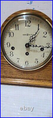 Howard Miiller Oak Wood Mantel Clock 340-020 Movement Westminster Chime