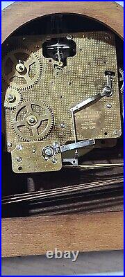 Howard Miiller Oak Wood Mantel Clock 340-020 Movement Westminster Chime