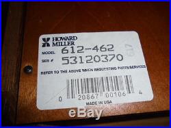 Howard Miller 3 chime Oak Wall Clock Model 612-462, Westminster, 341-021 movemen