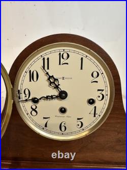 Howard Miller 340-020A Key Wind Movement Cherry Mantel Clock Westminster Chime