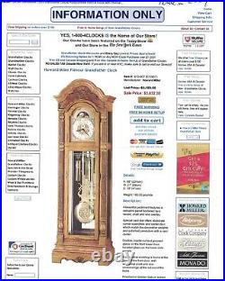 Howard Miller 610-907 Grandfather Clock Wonderful Chimes in Excellent Condition