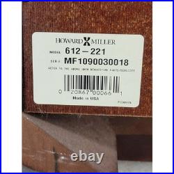 Howard Miller 612-221 Triple Chime Wall Clock Wood Case Pendulum with Key USA