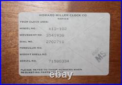 Howard Miller #613-102 Mechanical Westminster Chime Hour Strike Mantel Clock