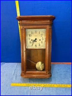 Howard Miller 613-108 Oak Wind Up Wall Clock Westminster Chime NO KEY