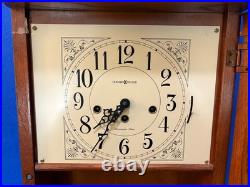 Howard Miller 613-108 Oak Wind Up Wall Clock Westminster Chime NO KEY