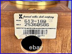 Howard Miller(613-180) Barrister Mantel Clock Westminster Chime 340-020 + Key