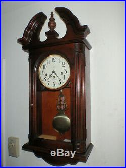 Howard Miller 613-653 Wall Clock Cherry 8 Day Key Wound Hermle Westminster Chime