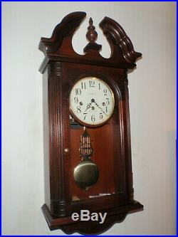 Howard Miller 613-653 Wall Clock Cherry 8 Day Key Wound Hermle Westminster Chime