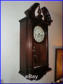 Howard Miller 613-653 Wall Clock Cherry 8 Day Key Wound Hermle Westminster Chime