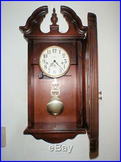 Howard Miller 613-653 Wall Clock Cherry 8 Day Key Wound Hermle Westminster Chime