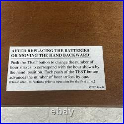 Howard Miller 630-183 Oak Mantel Clock Presidential Dual Chime Working