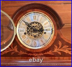 Howard Miller 630-185 Millennium Mantel Clock Mechanical Mahogany Skeleton Dial