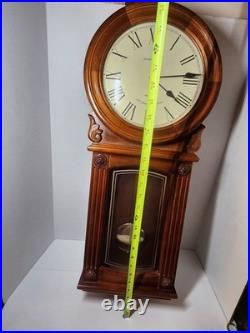 Howard Miller 77th Anniversary Wall Clock Battery Pendulum Dual Chime 625-290