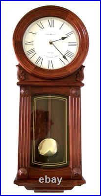 Howard Miller 77th Anniversary Wall Clock Pendulum Dual Chime 625-290 Isabel Vtg