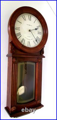 Howard Miller 77th Anniversary Wall Clock Pendulum Dual Chime 625-290 Isabel Vtg