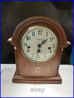 Howard Miller 8 Day Barrister Mantle Shelf Clock Westminster Chimes Inlay Wood