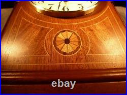 Howard Miller 8 Day Barrister Mantle Shelf Clock Westminster Chimes Inlay Wood