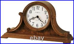 Howard Miller Anthony Mantel Clock Elegant Wooden Tambour Design with Burl Ven