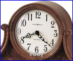 Howard Miller Anthony Mantel Clock Elegant Wooden Tambour Design with Burl Ven