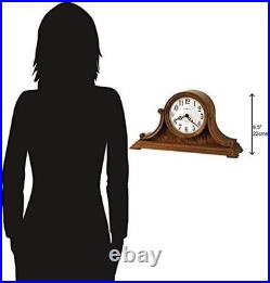 Howard Miller Anthony Mantel Clock Elegant Wooden Tambour Design with Burl Ven