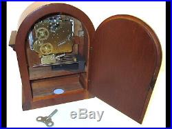 Howard Miller Barrister Mantle Clock Mahogany Key Wound Westminster Chime German