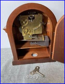 Howard Miller Barrister Westminster Chime Mahogany Clock with Key Working